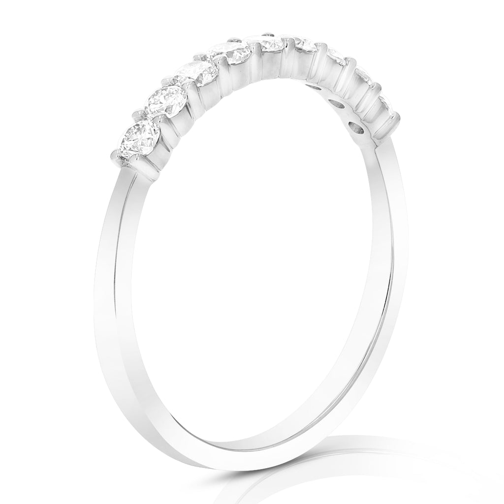 1/2 cttw Lab Grown Diamond Wedding Band in 14K White Gold For Women