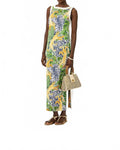 Eleanora Maxi Shift Romper In Multi Palm Prowl Engineered