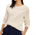 Diamond Stitch Mix Sweater In Coconut