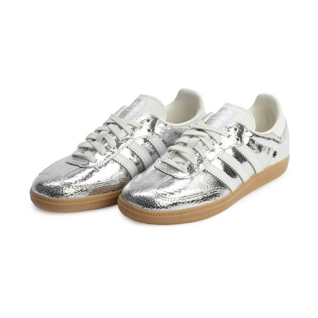 Adidas Samba OG 'Silver Cracked Metallic Leather' Women's Shoes
