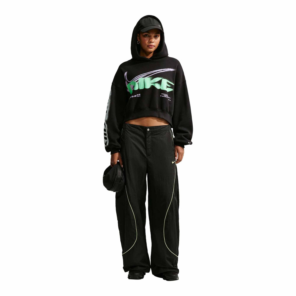 Nike Studio Fleece Women's Cropped Oversized Pullover Hoodie