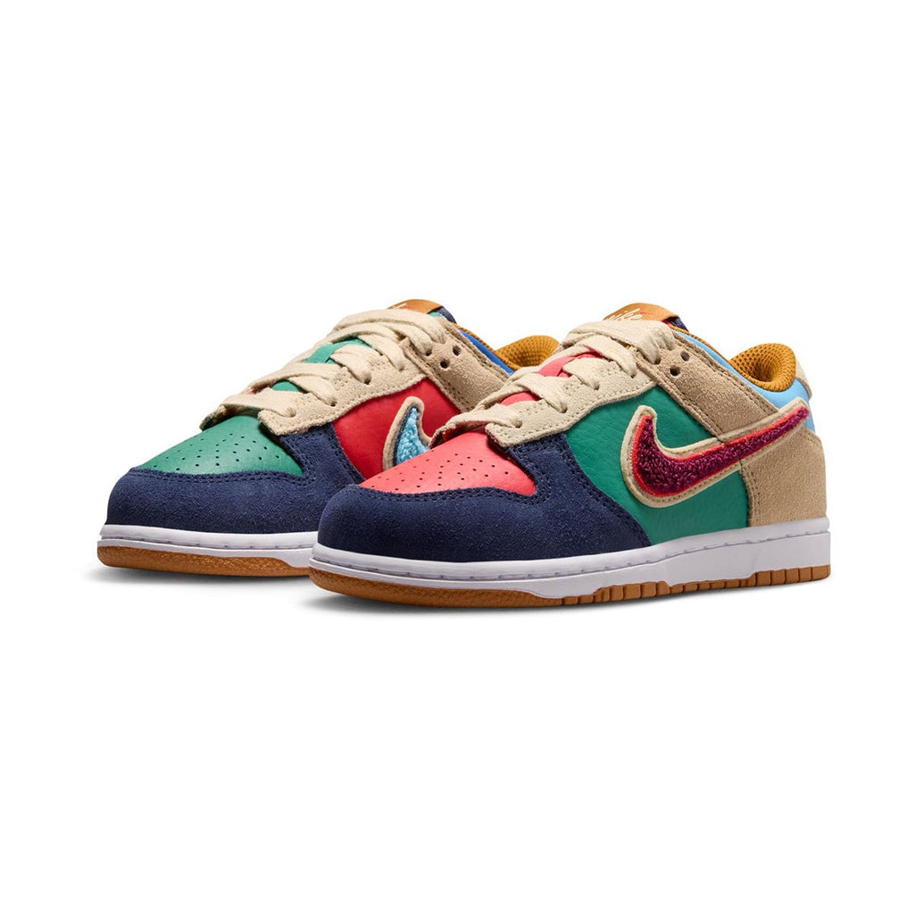 Nike Dunk Low 'Speed Red Green Noise' Little Kids' Shoes