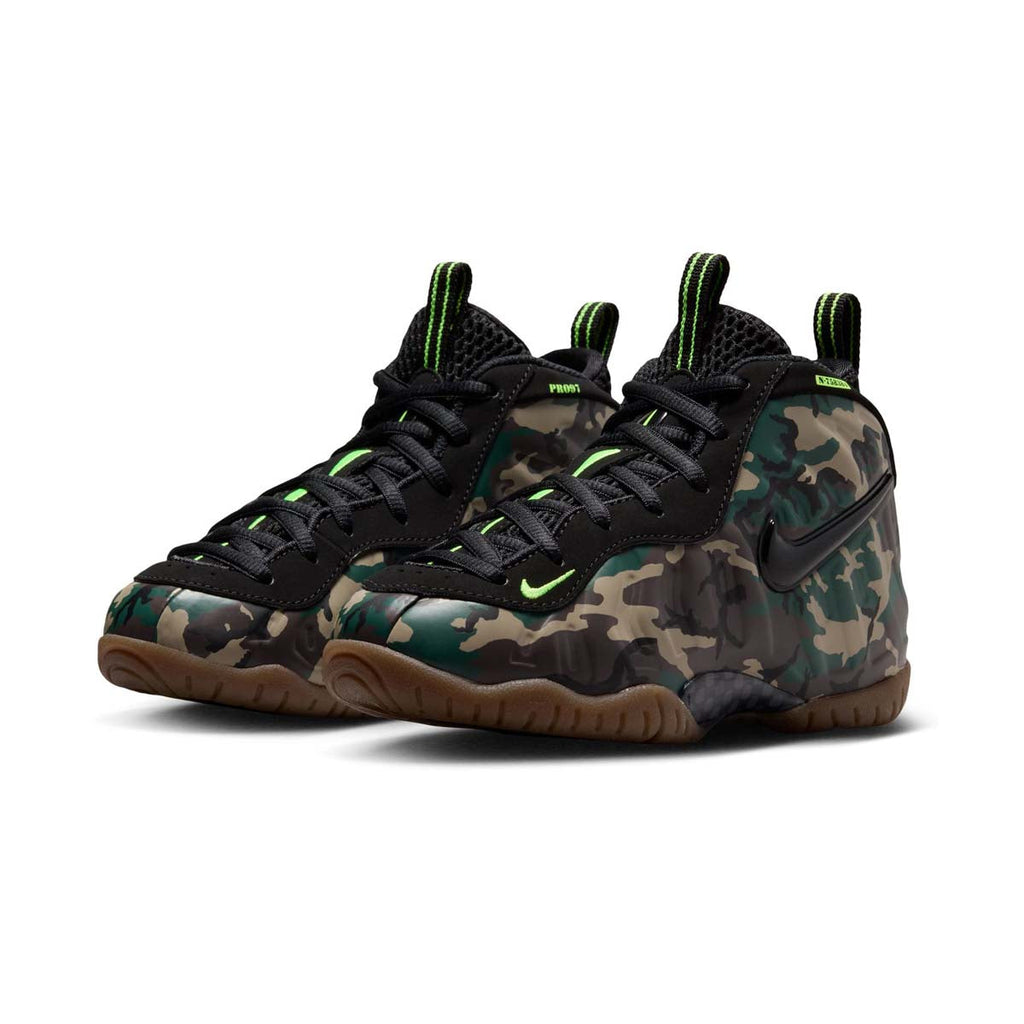 Nike Little Posite Pro Premium 'Black Voltage Green Gum' Little Kids' Shoes