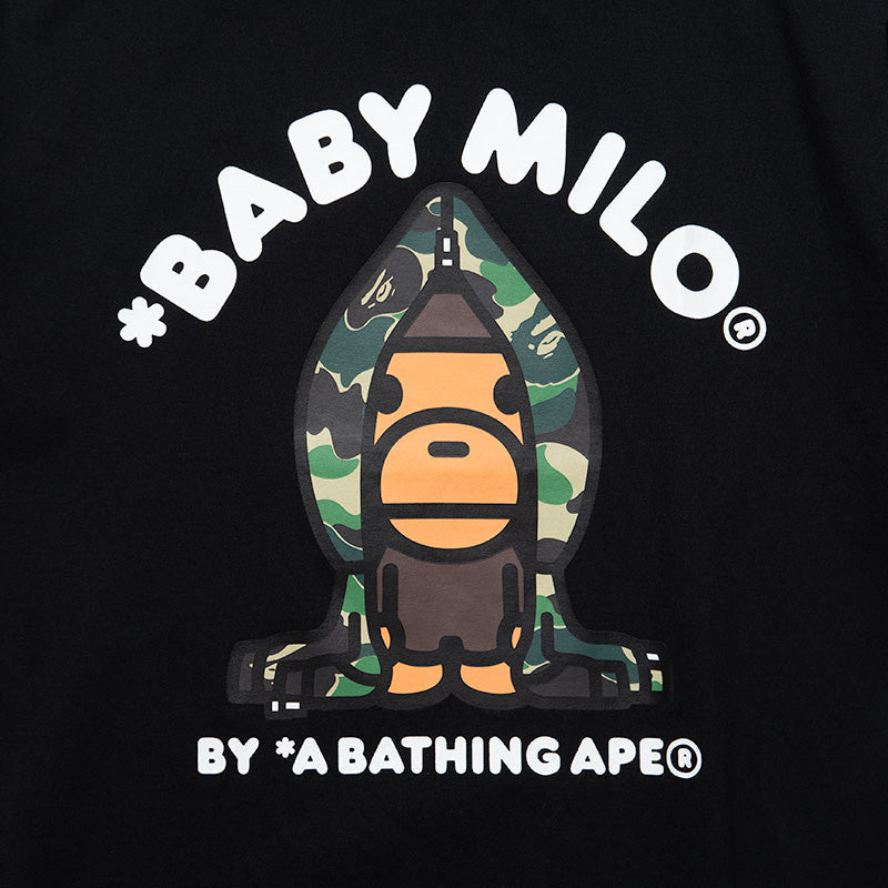A Bathing Ape ABC Camo Milo Hoodie Tee - Black/Green