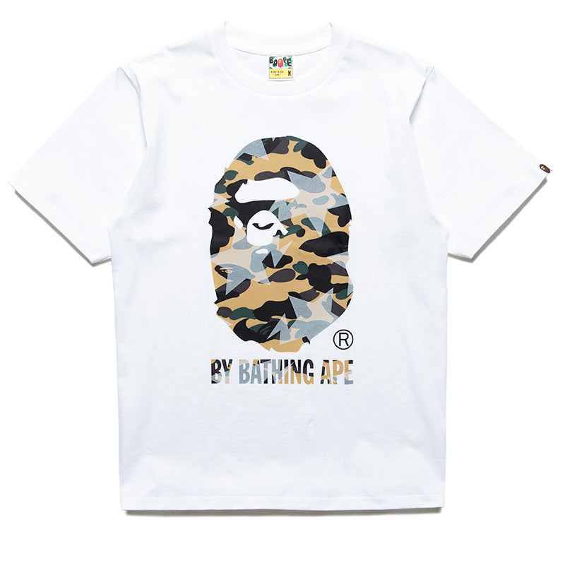 A Bathing Ape Sta Over Print 1st Camo By Bathing Ape Tee - White/Yellow