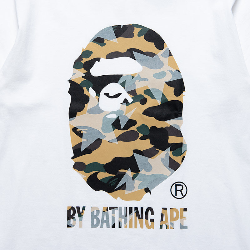 A Bathing Ape Sta Over Print 1st Camo By Bathing Ape Tee - White/Yellow