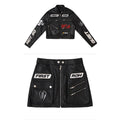 First Row CAUTION NOT SO QUIET RACING JACKET AND SKIRT SET
