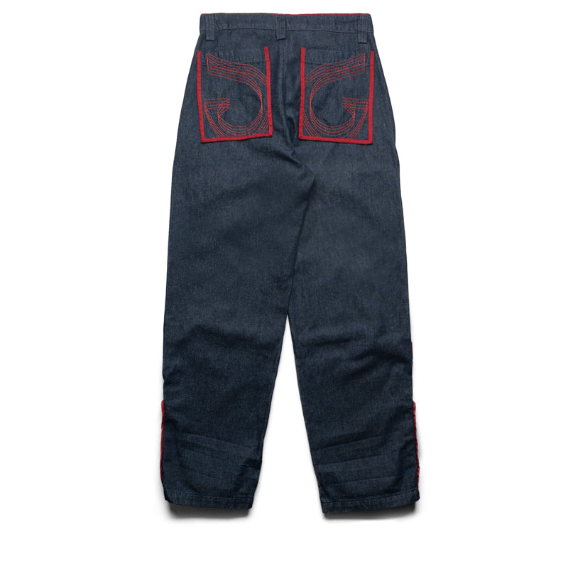 Marithe Francois Girbaud Manifest Denim Pants - Blue/Ink Red