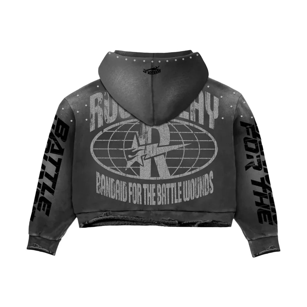 Rough Play Can’t Feel My Face Hoodie - Black