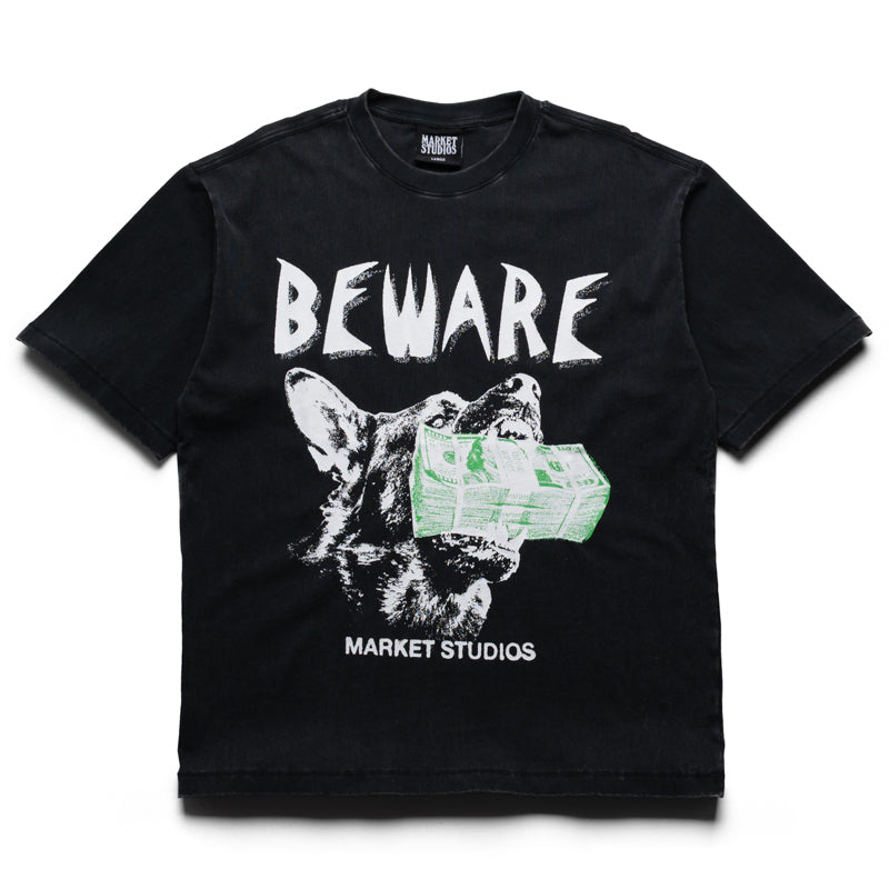 Market Beware My Income Tee - Washed Black