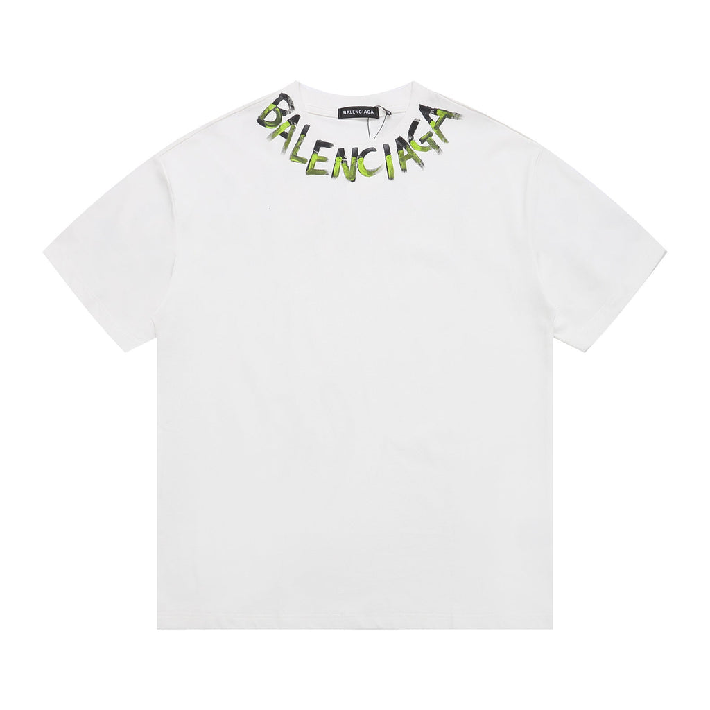Balenciaga Spray Paint Logo T-Shirt in Black & White