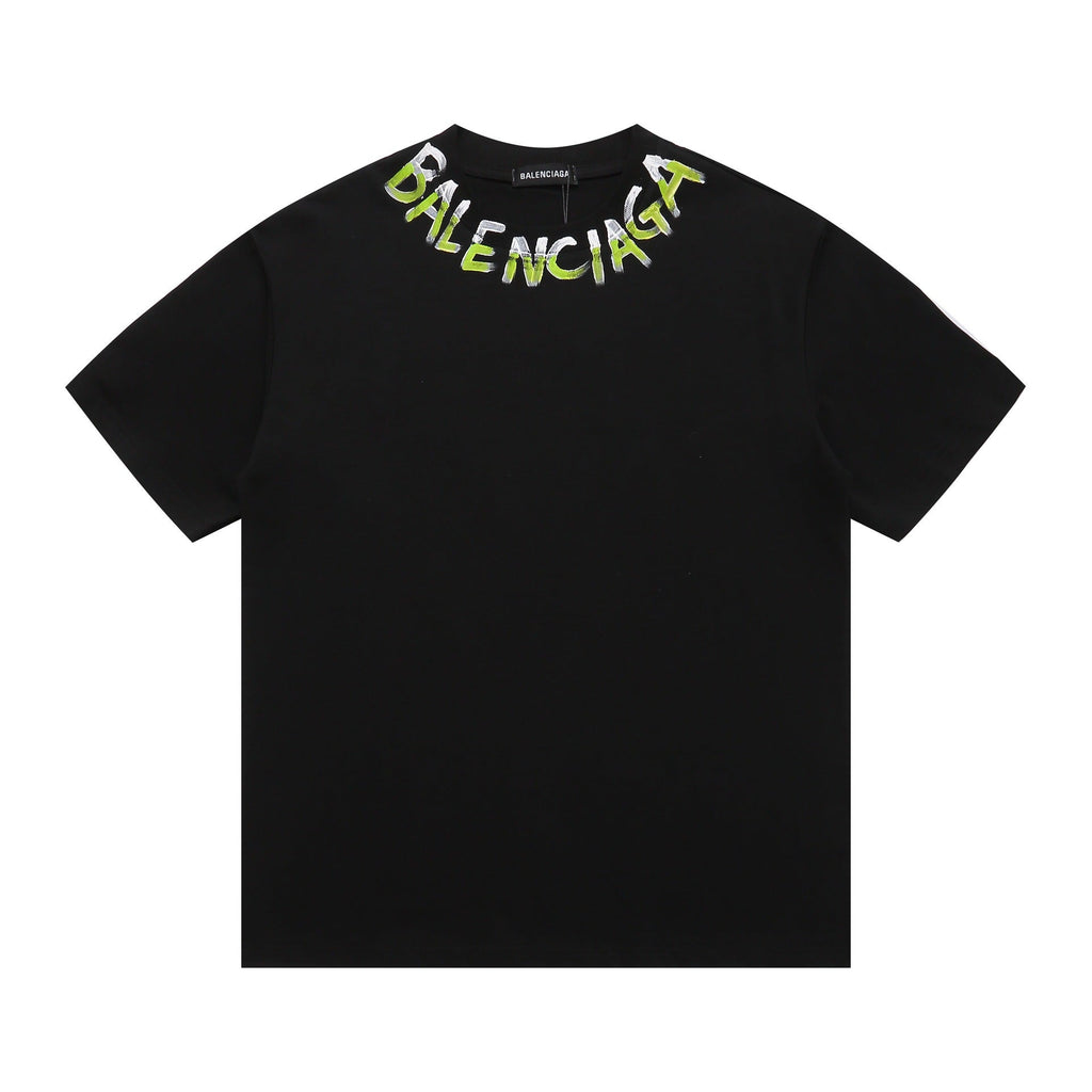 Balenciaga Spray Paint Logo T-Shirt in Black & White