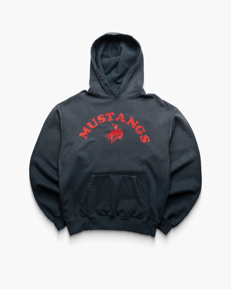 One Of These Days Good Luck Mustangs Hoodie - Sun Faded Black