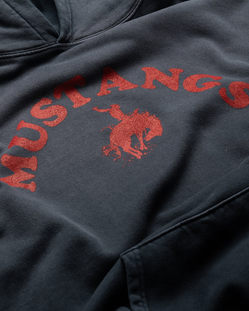 One Of These Days Good Luck Mustangs Hoodie - Sun Faded Black