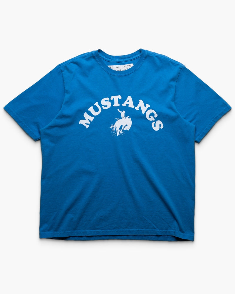 One Of These Days Good Luck Mustangs Tee - Royal Blue