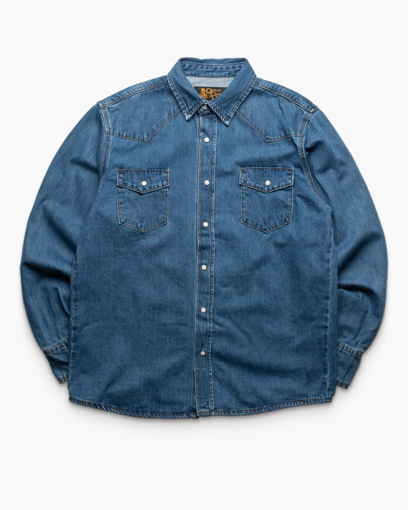 One Of These Days Denim Western Shirt - Blue