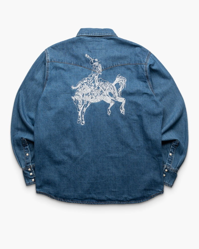 One Of These Days Denim Western Shirt - Blue