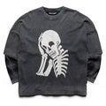 Palm Angels Skull Double Layer Shirt - Black/Off White