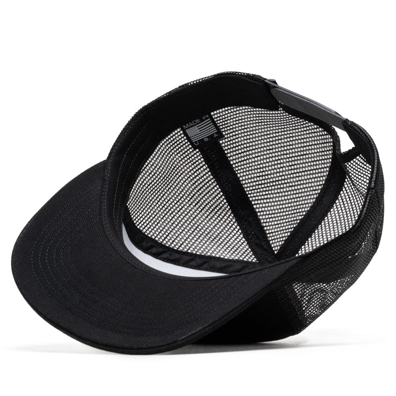 Parra Measuring Tape Logo 5 Panel Hat - Black