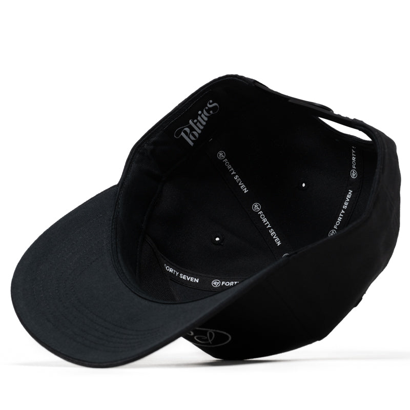 Politics x '47 Alternate Script Logo Hitch Snapback - Black
