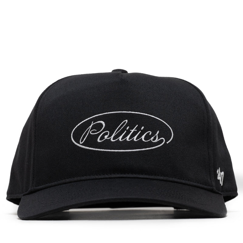 Politics x '47 Alternate Script Logo Hitch Snapback - Black