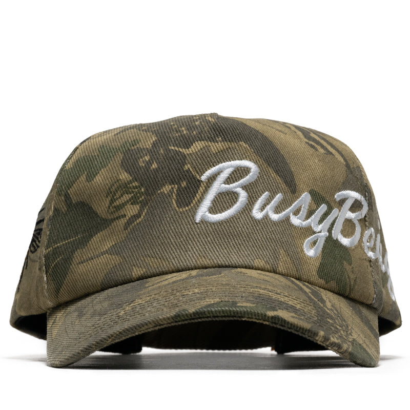 Politics Busy Being Nice Script Strapback - Camo/White