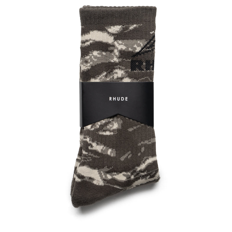 Rhude Tiger Camo Footy Sock - Camo/Black