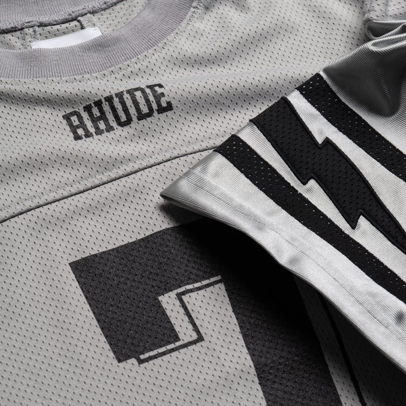 Rhude Lightning Football Jersey - Grey/White