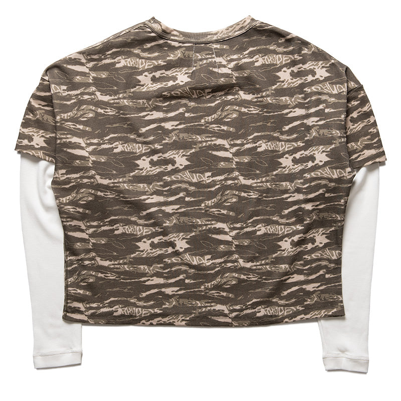 Rhude Tiger Camo Double-Layered Tee - Camo/White