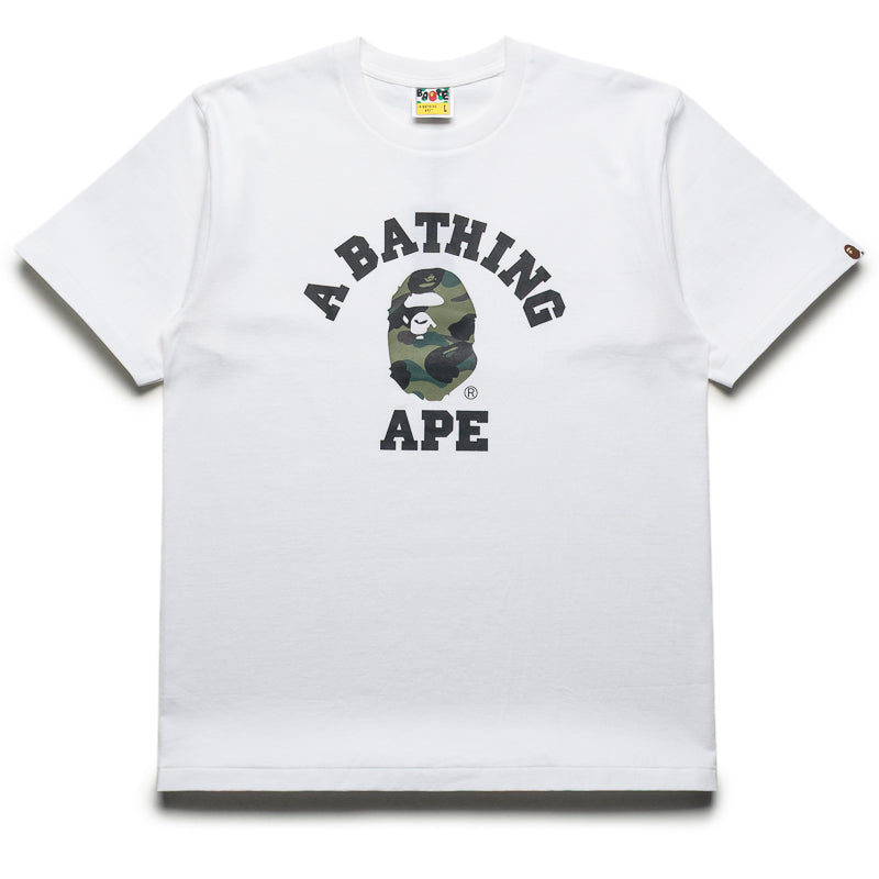 A Bathing Ape 1st Camo College Tee - White/Green