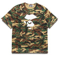 A Bathing Ape Glitch Woodland Camo Ape Face Tee - Green