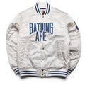 A Bathing Ape Solid Camo NYC Logo Varsity Jacket - Ivory
