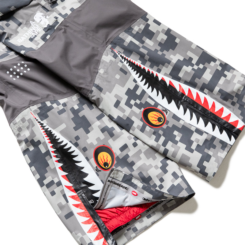 Kazuki Kuraishi x A Bathing Ape Pixelate Camo Shark 3 Layer Overalls - Charcoal
