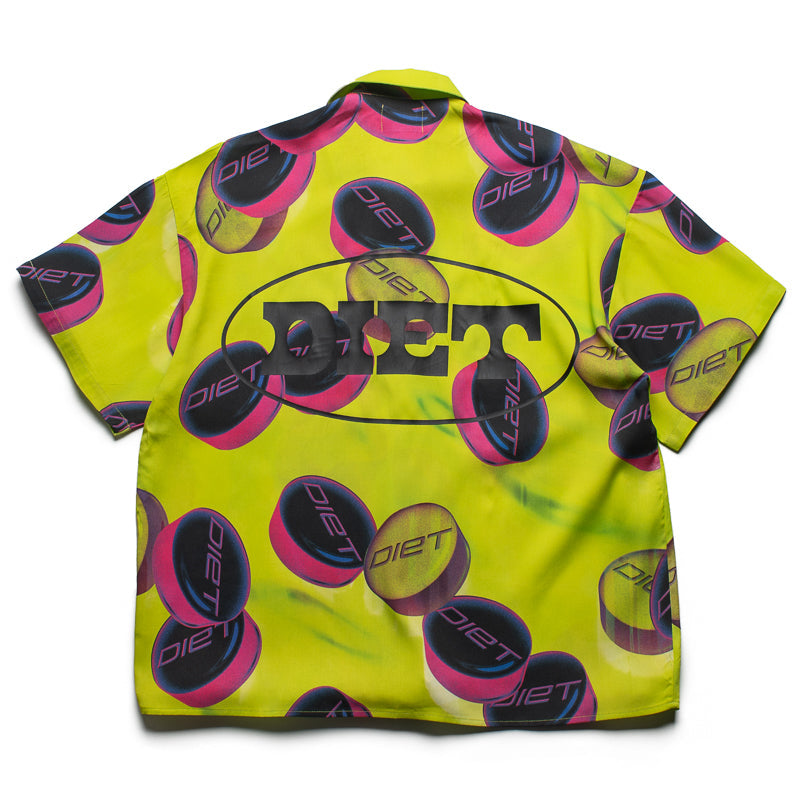 Diet Starts Monday Pill Button Up Shirt - Volt Green