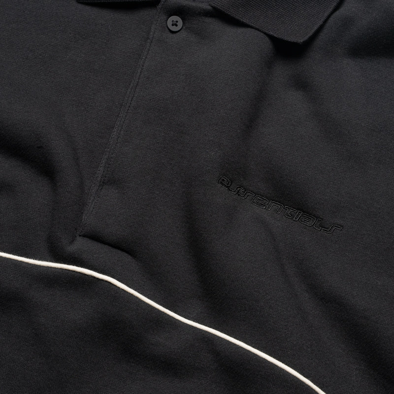 Fear Of God Essentials Active Trace 3/4 Sleeve Polo Sweatshirt - Vintage Black