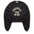 Women's Fear Of God Essentials Campus 90's Cropped Raglan Crewneck - Faded Black