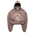 Women's Fear Of God Essentials Campus 90's Cropped Raglan Hoodie - Faded Mauve