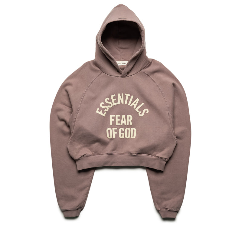 Women's Fear Of God Essentials Campus 90's Cropped Raglan Hoodie - Faded Mauve