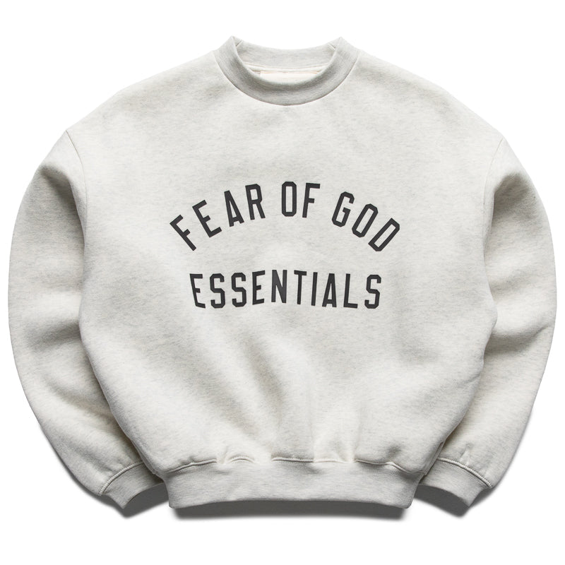 Kids Fear Of God Essentials Classic Crewneck - Oatmeal Heather/Light Heather