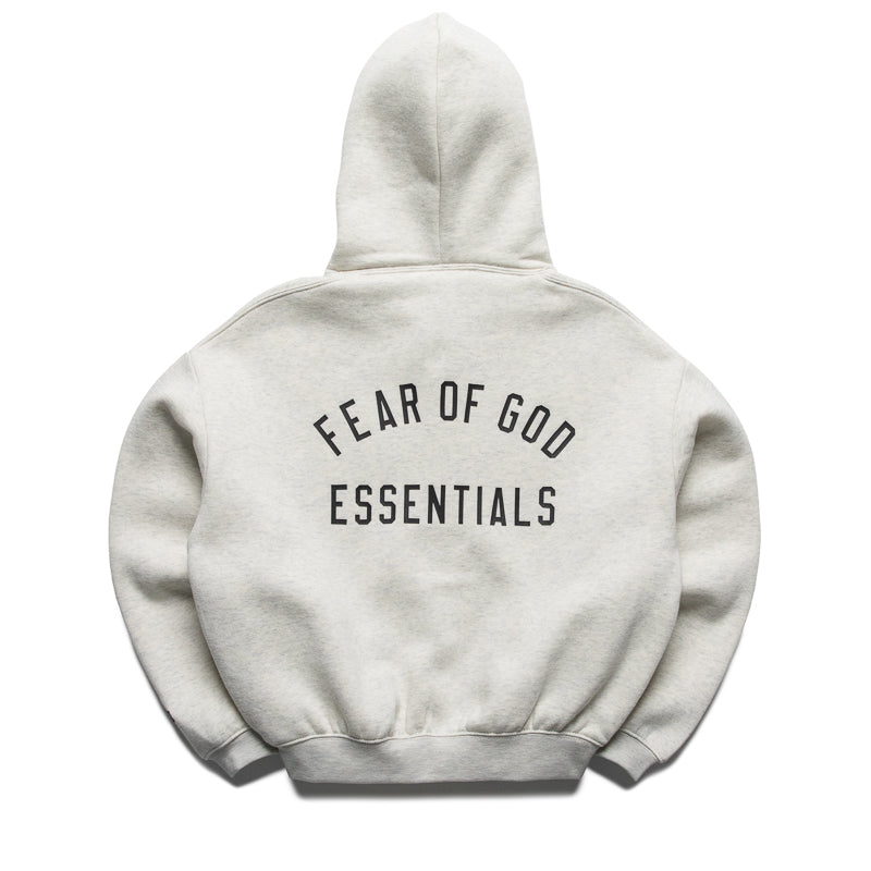 Kids Fear Of God Essentials Classic Full Zip Hoodie - Oatmeal Heather/Light Heather