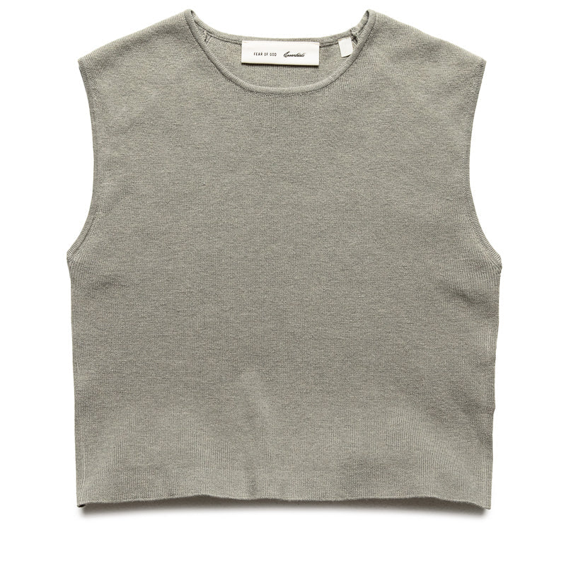 Women's Fear Of God Essentials Rib Knit Crop Top - Seal