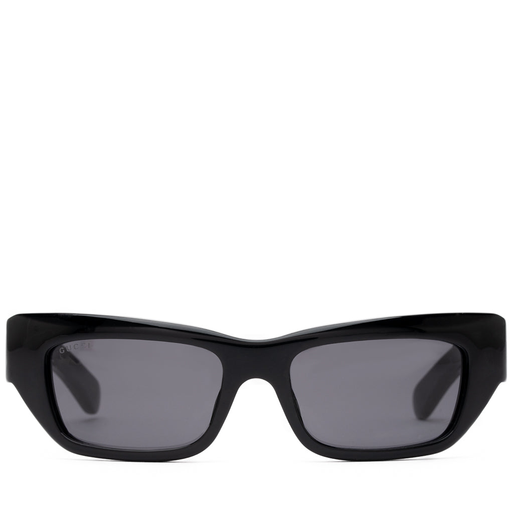 Gucci Rectangular Frame Sunglasses - Black/Solid Grey
