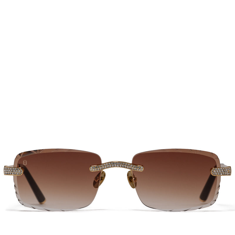 James Oro Iced Signature Gem Cut - Brown Tint/Gold