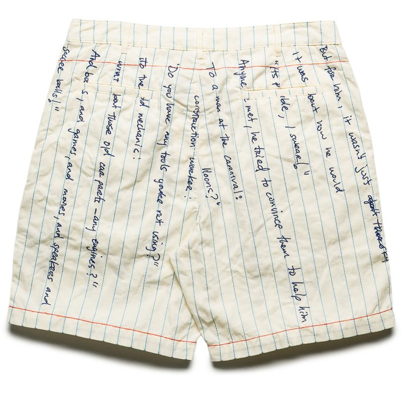 KidSuper Paper Handwriting Pleated Shorts - White