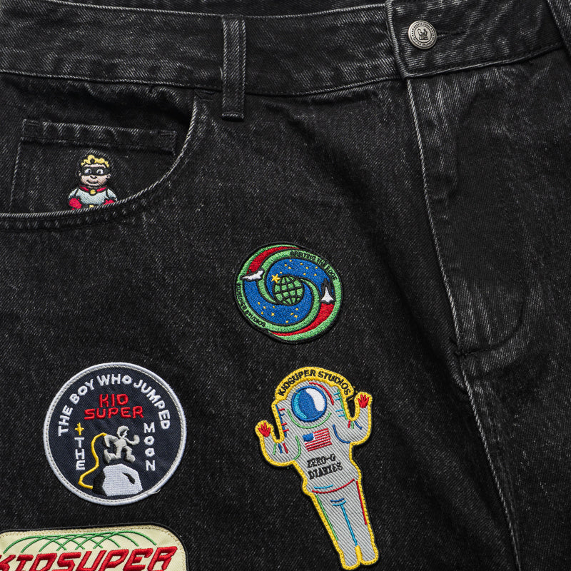 KidSuper Patches Denim Short - Black
