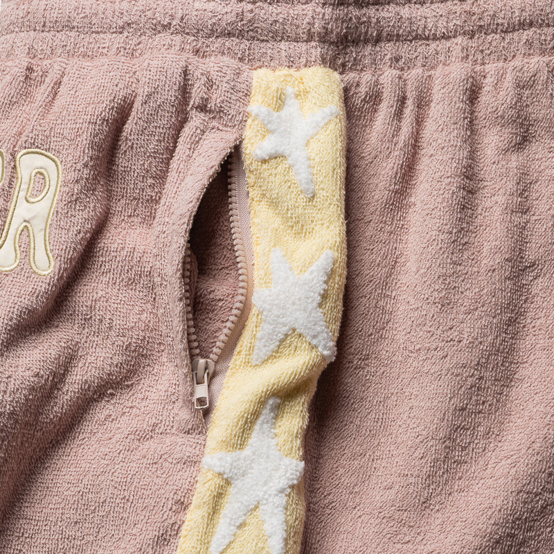 KidSuper Terrycloth Stars Shorts- Pastel Pink