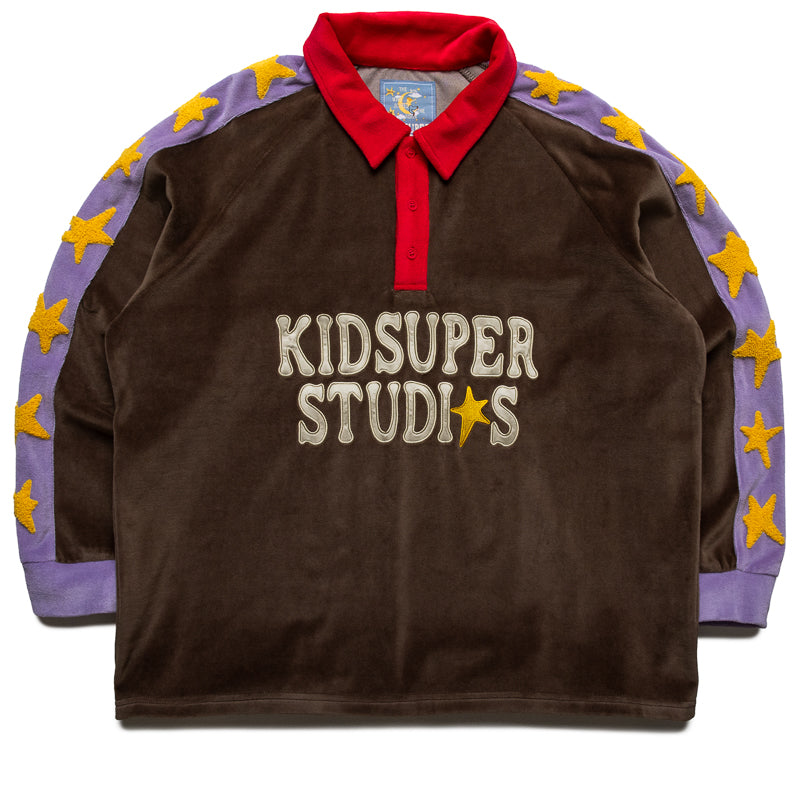 KidSuper Velour Stars Rugby - Brown