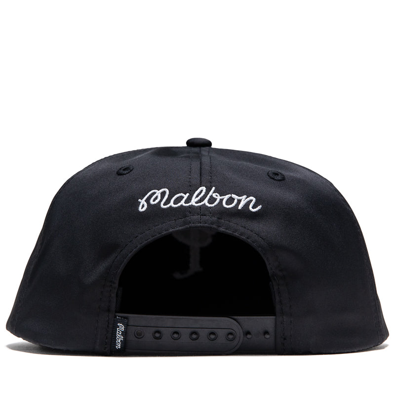 Malbon Golf Evergreen Poly Rope 5 Panel Hat - Black