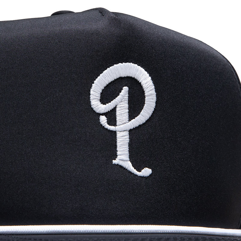 Malbon Golf Evergreen Poly Rope 5 Panel Hat - Black