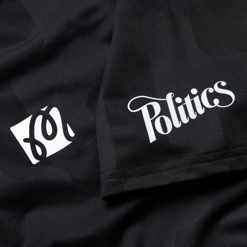 Malbon Golf Performance Mesh Paneled Polo - Black